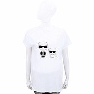 KARL LAGERFELD Ikonik 卡爾貓咪圖案白色棉質短T恤