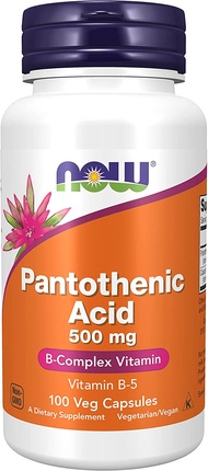 NOW Foods Pantothenic Acid 500mg, 100 Capsules