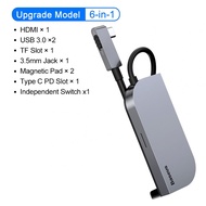 Original And New Baseus USB C HUB to USB 3.0 HDMI USB HUB for iPad Pro Type C HUB for MacBook Pro Docking Station Multi 6 USB Ports Type-C HUB Type C PD Slot Support PD 60W Charger (Max)