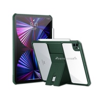 XUNDD 軍事氣囊 iPad Pro 11吋 2021/2020 支架殼 平板防摔保護套(暗夜綠)