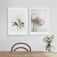 Nordic Decorative White &amp; Pink Peonies Canvas Art Print Wall Poster Wall Pictures Painting Wall Art