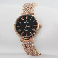 Royal Crown RC-2601 羅馬低調奢華鑲鑽手鍊錶- 玫黑