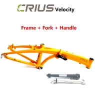 CRIUS velocity Folding Bicycle Frame 20 Inch Disc Brake Suitable for Retrofitting FNHON P8 SP18 BLAST GUST Aluminum Alloy Frame Bicycle Parts Frame+Fork+Stem