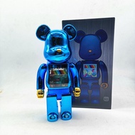 Trend JSB joint bearbrick400% building blocks Violent bear electroplating blue luminous trend 2 colors optional