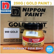 999 GOLD PAINT  Metallic Gold ( 250G ) NIPPON PAINT / WARNA EMAS 999   / WATER BASE / ACRYLIC PAINT FOR INTERIOR AND EXTERIOR / LOW ODOUR  / SUPER LASTING  / GOLD FINISH/  WEATHER RESISTANCE