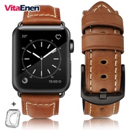 สายนาฬิกาApple Watch,สายนาฬิกาข้อมือสายหนังแท้ขนาด42มม. 44มม. 40มม. 38มม. สายแอปเปิ้ลวอทช์ซีรีส์5/ 4/ 3 /2 /1รุ่นสปอร์ตหนังเปลี่ยนสีได้แบบย้อนยุคใหม่