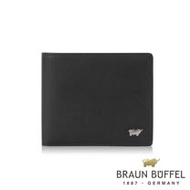 【BRAUN BUFFEL 德國小金牛】台灣總代理 尚恩A 8卡皮夾-黑色/BF354-313-BK