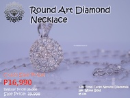 Pawnable  1 carat Round Art Diamond Necklace 18k Yellow Gold 18K White Gold