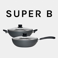 SUPER B • Hard Anodized 28cm Wok/Deep Frypan / Chinese Wok / Frying Pan / No coating / Kitchen