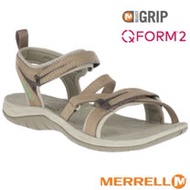 【美國 MERRELL】女新款 SIREN STRAP Q2 超輕量休閒涼鞋(防水牛巴戈皮)_ML19606 淺灰褐