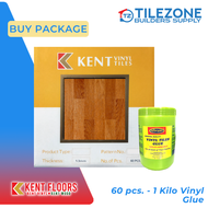 Kent Floors PVC Vinyl Floor Tiles Color code: TC-13432 (60 pcs.) - 30 x 30 cm 1.3 mm thickness wood design vinyl tiles for home and office