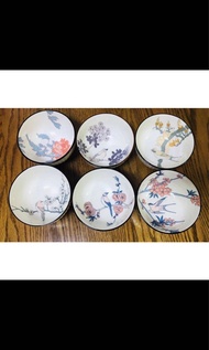 彩繪花鳥碗(6入)組 陶瓷碗 開發金 股東會紀念品 全新