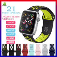 สายซิลิโคนสำหรับสายรัดข้อมือ Apple Watchขนาด44มม. 42มม. 40มม. 38มม. สายรัดข้อมือ I Watch ขนาด44มม. 42มม. 40มม. 38มม. สำหรับ Apple Watch 7 41มม. 45มม. 6 5สาย Apple SE 4 5 3 2 1