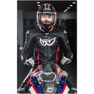 【Hot Stock】BERIK Big Eye Motorcycle One-Piece Leather Jacket Racing Suit Heavy Clothing Men's Sho