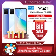 【hp vivo terbaru 2021 promo murah】 Y21 8.0mm Ultra Slim I 4GB+1GB Extended RAM 5000mAh Battery 18W Fast Charge CameraGaransi Resmi vivo Indonesia 100% Ori COD Y12S Vivo