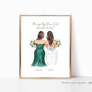 Customized Maid of Honor Print, Gifts for Maid of Honor, Bride MOH custom gift