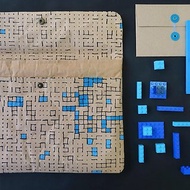 南非手工再生紙防潑水超輕量12吋平板筆電包-藍格子(28*19*1.3cm)