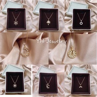 【YH】18k rose gold plated pendant necklace 
necklace white background