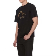 EVISU Summer Men T-Shirt Short Sleeve Hip Hop Black Shirts Cool Fashion Design 2021 Streetwear Punk Clothes Casual Tops Cotton Plus Size Blouse 3XL Teen Boys Japan High Quality