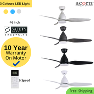 [ACORN Ceiling Fan 46 Inch with LED Light (3 light colours ) Remote Control -DC-325 46" (HDB/ Condo/ Balcony/ Silent/ceiling fan/ living room/ dinning room/bedroom/strong wind)