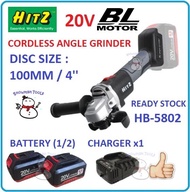 HIGH QUALITY HITZ HB-5802 20V CORDLESS ANGLE GRINDER WIRELESS 100MM 4'' HEAVY DUTY BL MOTOR BATTERY BATERI POWER TOOLS HIGH QUALITY brushless motor HB-5802 4” cordless angle grinder