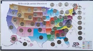 全新帶地圖冊 美國50州幣系列紀念幣 50枚一套大全套 25美分硬幣