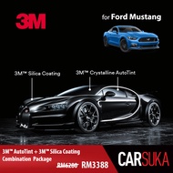 [3M Sedan Gold Package] 3M Autofilm Tint and 3M Silica Glass Coating for Ford Mustang, year 2016 - Present (Deposit Only)