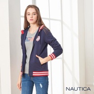 【NAUTICA】女裝磨毛連帽外套(深藍)
