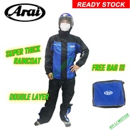 arai (Heavy Duty) 2.2kg raincoat, AAA (Blue) high quality motorcycle raincoat Jacket 2.2kg