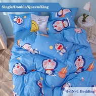 Cartoon Doraemon 4-IN-1 Bedding set Single/Queen/King  bedsheet set