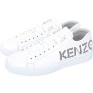 KENZO Tennix 品牌字母繫帶牛皮小白鞋