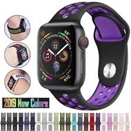 ร้อนซิลิโคนระบายอากาศสายนาฬิกาแบบสปอร์ตสำหรับApple Watch 5 4 3 2 1 42มิลลิเมตร38มิลลิเมตรสายยางวงสำหรับApple Watch 6 5 4 3 40มิลลิเมตร44มิลลิเมตร