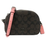 【COACH】C LOGO mini斜背半月包(深咖/粉)