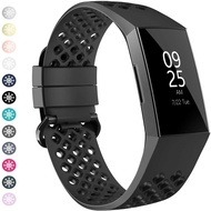 Strap For Fitbit Charge 4 Silicone Breathable Band For Fitbit Charge 3 Strap Replacement Watch Strap For Fitbit Charge3/4
