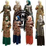 baruﺴ┅✜ xIYFthl9 model gamis kombinasi 2021 gamis motif batik kombinasi polos Baju Gamis Model Wanita Gemuk Ukuran Jumbo