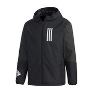 adidas 外套 W.N.D. Jacket 運動休閒 男款 愛迪達 三線 連帽外套 防風 穿搭 黑 綠 GF4023