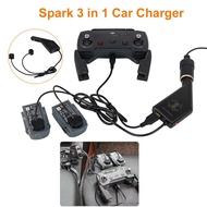 DJI Spark ที่ชาร์จแบตในรถ3 In 1 2ชิ้นพร้อมตัวชาร์จแบตเตอรี่1ชิ้นพอร์ต USB รีโมทคอนโทรล3พอร์ตสำหรับอุปกรณ์เสริม DJI SPARK