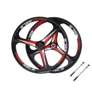 26 Inch Wheel Mountain Bike Magnesium Alloy 3 Spokes Cassette Wheelset Bicycle MTB Disc Brake Rims Cycle Cycling Accesso