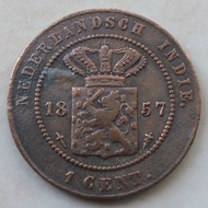 Koin Benggol 1 Cent Nederland Indie 1857 - D