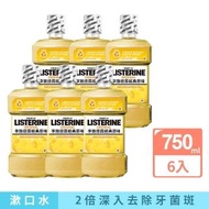 【Listerine 李施德霖】薄荷漱口水750ml*6+250ml*6(箱購組_抗菌防護罩)