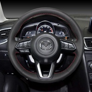 ที่หุ้มพวงมาลัยหนังเย็บด้วยมือเหมาะสำหรับ Mazda 3 Angkesaila CX5 Tezi cx4 ม้า 6 รุยวิงก์ cx30