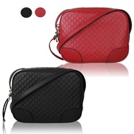 【GUCCI 古馳】經典雙G LOGO壓紋斜背包(2色)