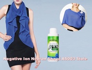 Negative Ion Neoron Shawl AS003 Stole + Natural Detergent 125ml - Free Hair Fringe Velcro Tape