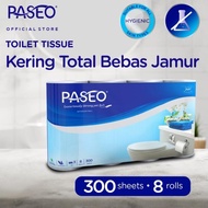 Paseo Bathroom Roll 3 ply 8 rolls 300 sheets tissue paseo toilet