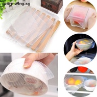 【warmwing】 4pcs Stretch Reusable Food Storage Wrap Silicone Bowl Cover Seal Fresh Lids Film .