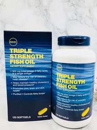 美國GNC Triple Strength Fish Oil健安喜三倍高效深海魚油900MG120粒