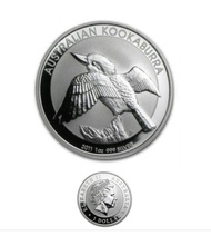 2011 Perth Mint Kookaburra 1 oz (31.1g) Silver 999 Coin (in Capsule)