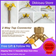 [READY STOCK]  2 Way Double Tap Hose Adapter Dual Faucet Connector 1/2" Brass Garden Irrigation
