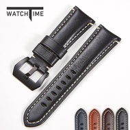 2022 new Black Leather Strap For Rolex watch Man Watchband Pinhole Watch Strap 20mm 22mm 24mm 26mm Fossil Seiko Panerai Wrist Bracelet