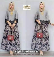 model gamis batik kombinasi polos terbaru 2021 / Baju Muslim Wanita Terbaru - Batik Solo - Batik Pekalongan - Sriwijaya Batik - Arsyilla Klok Lawasan Baju Muslim Wanita